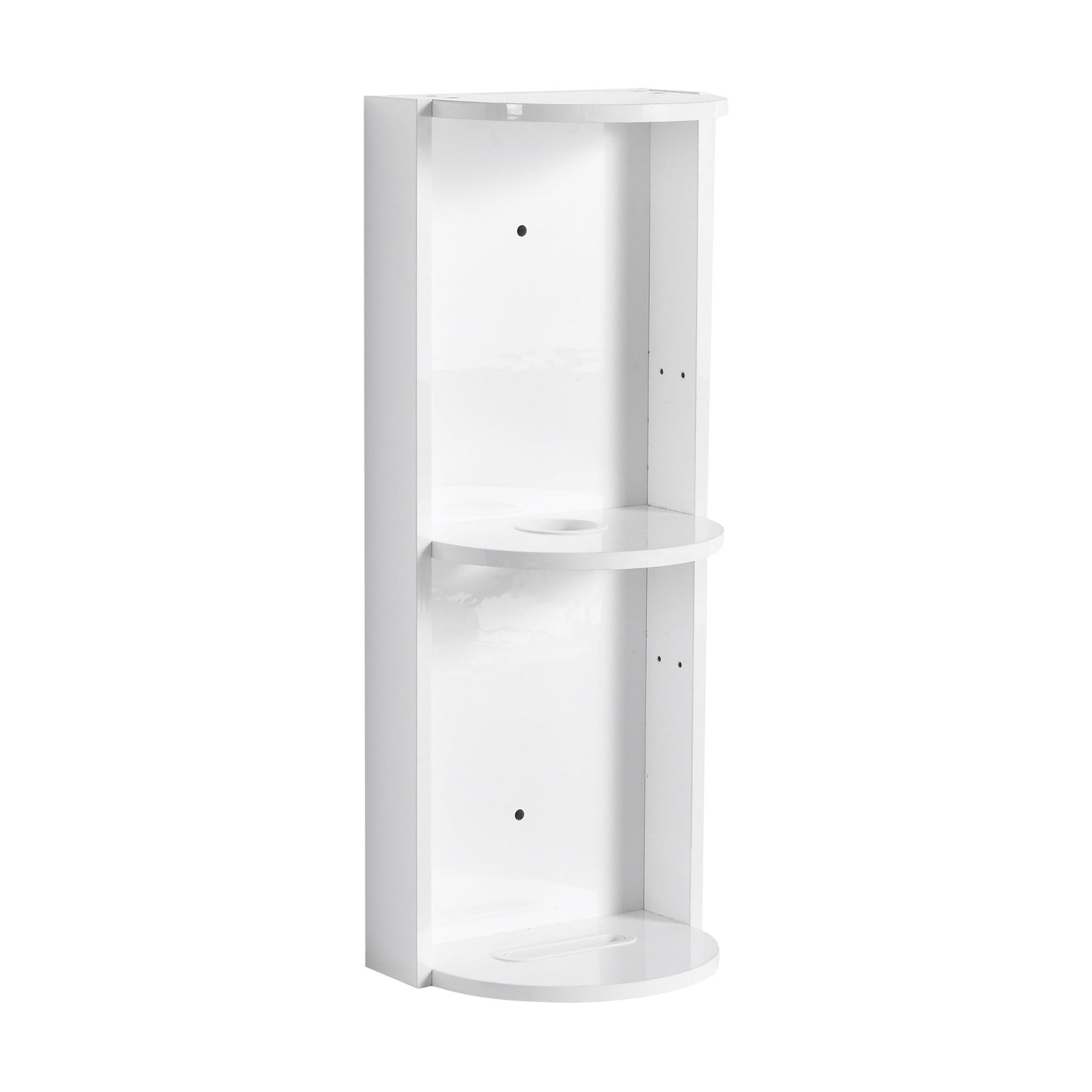 Glossy White 12' Bathroom Wall - Mounted Storage Rack with Float Mounting Design, Durable Plywood - 1st Choice Furniture Direct