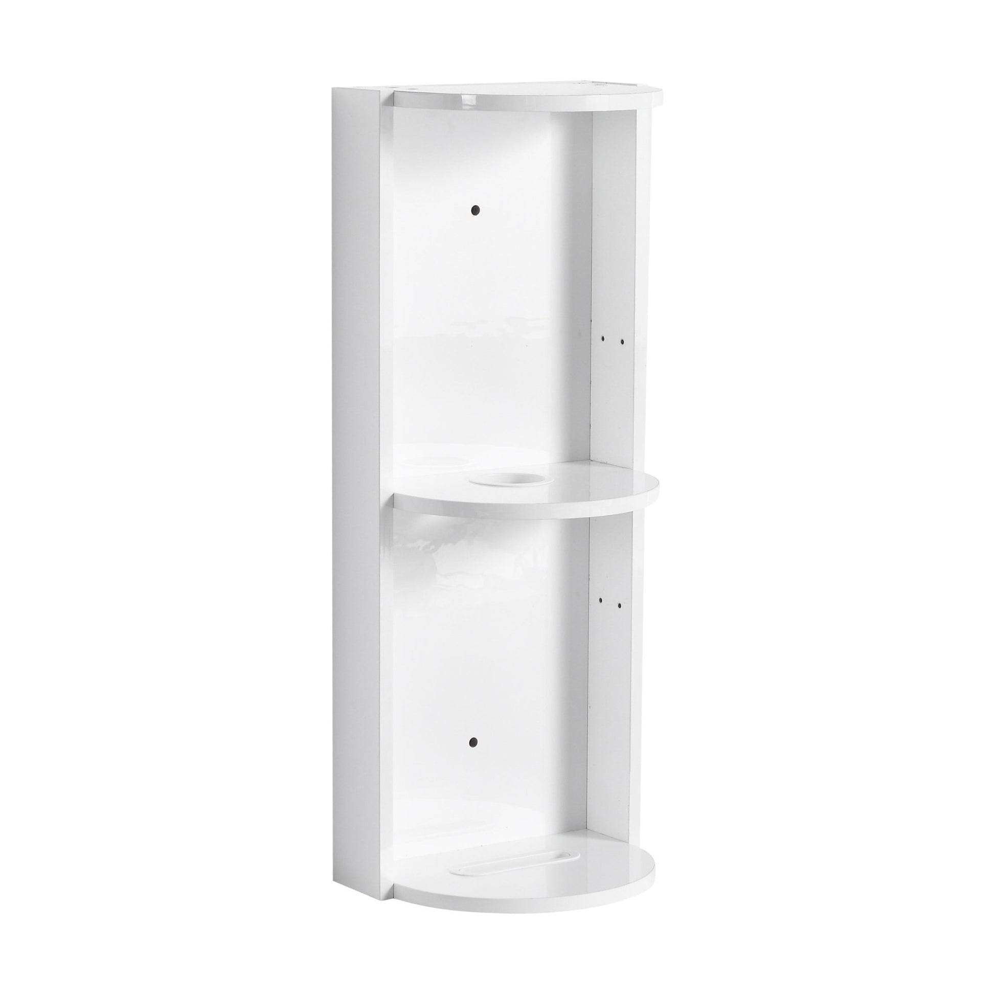 Glossy White 12' Bathroom Wall - Mounted Storage Rack with Float Mounting Design, Durable Plywood - 1st Choice Furniture Direct