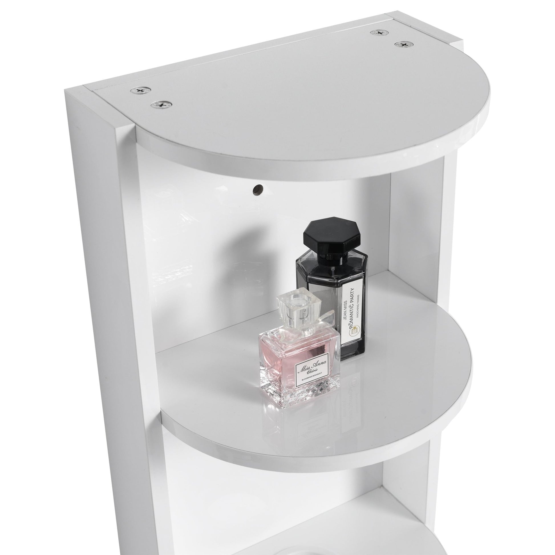 Glossy White 12' Bathroom Wall - Mounted Storage Rack with Float Mounting Design, Durable Plywood - 1st Choice Furniture Direct