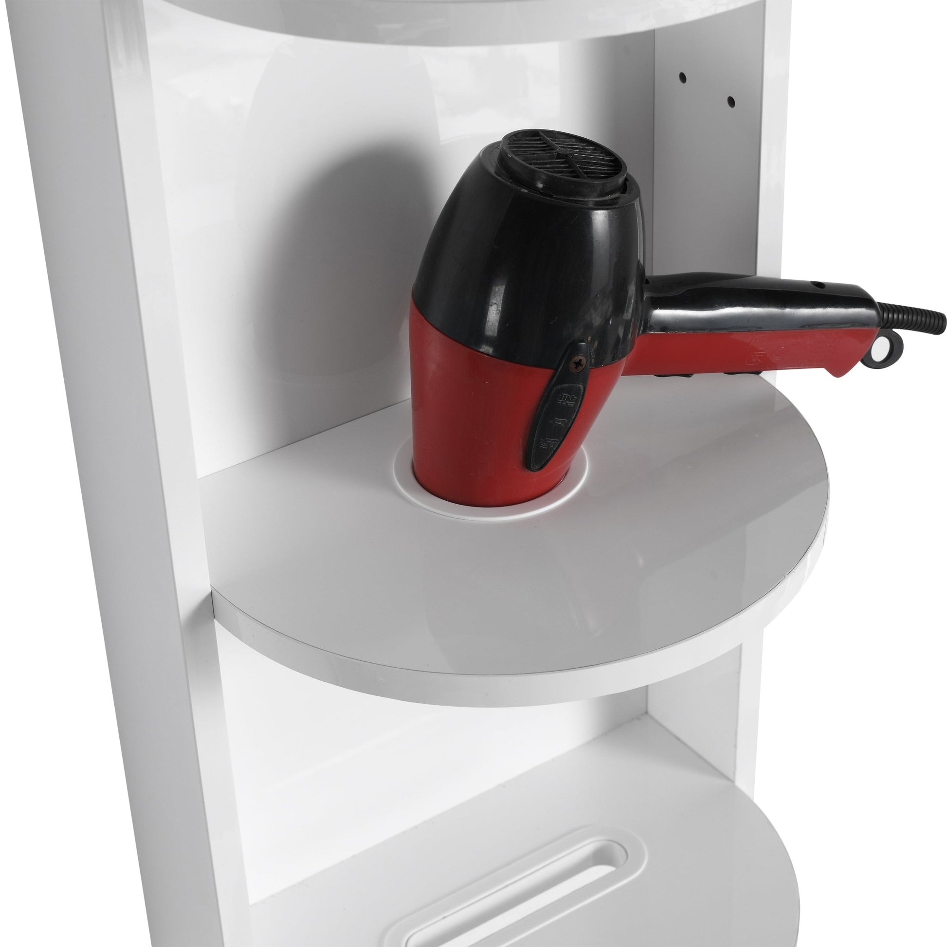 Glossy White 12' Bathroom Wall - Mounted Storage Rack with Float Mounting Design, Durable Plywood - 1st Choice Furniture Direct