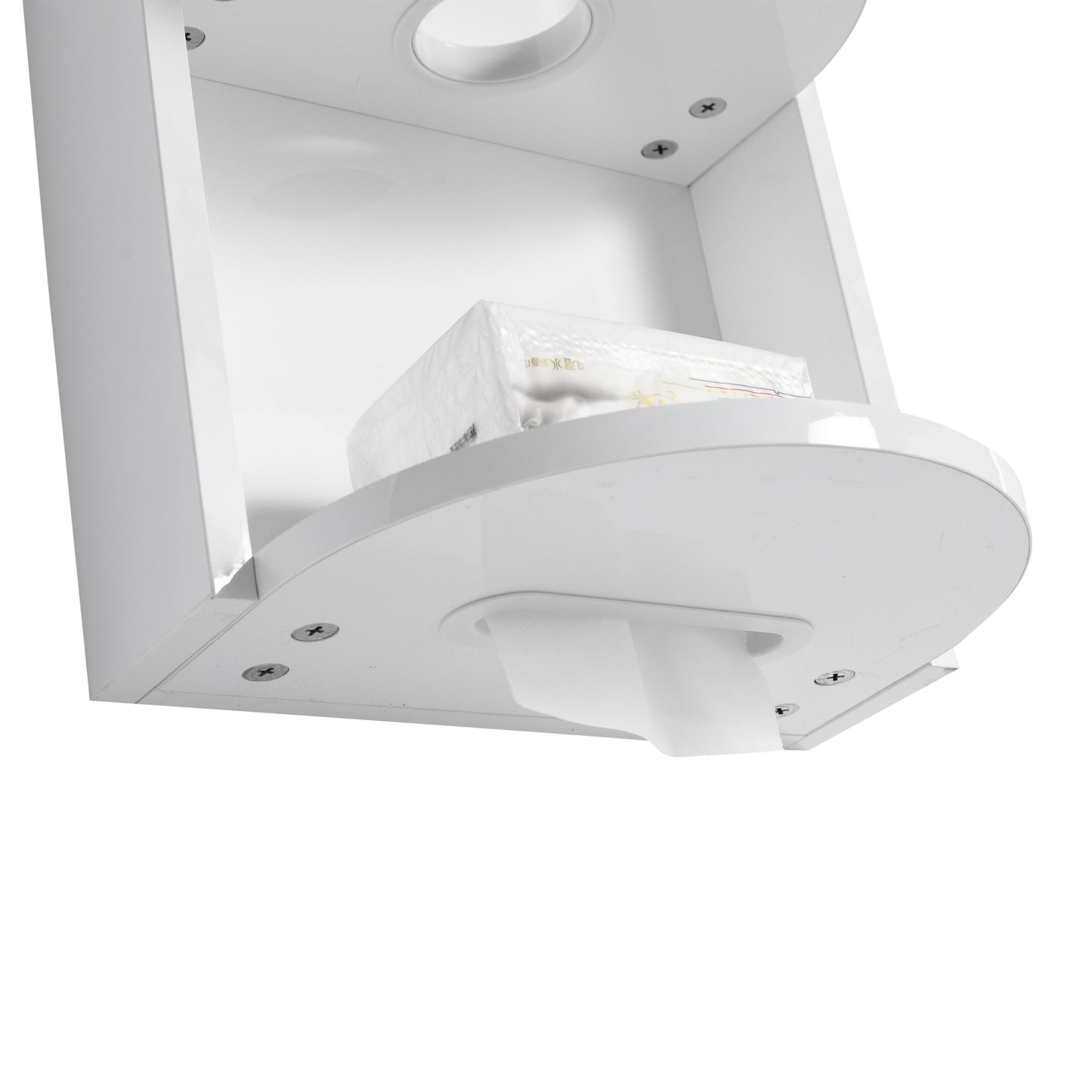 Glossy White 12' Bathroom Wall - Mounted Storage Rack with Float Mounting Design, Durable Plywood - 1st Choice Furniture Direct