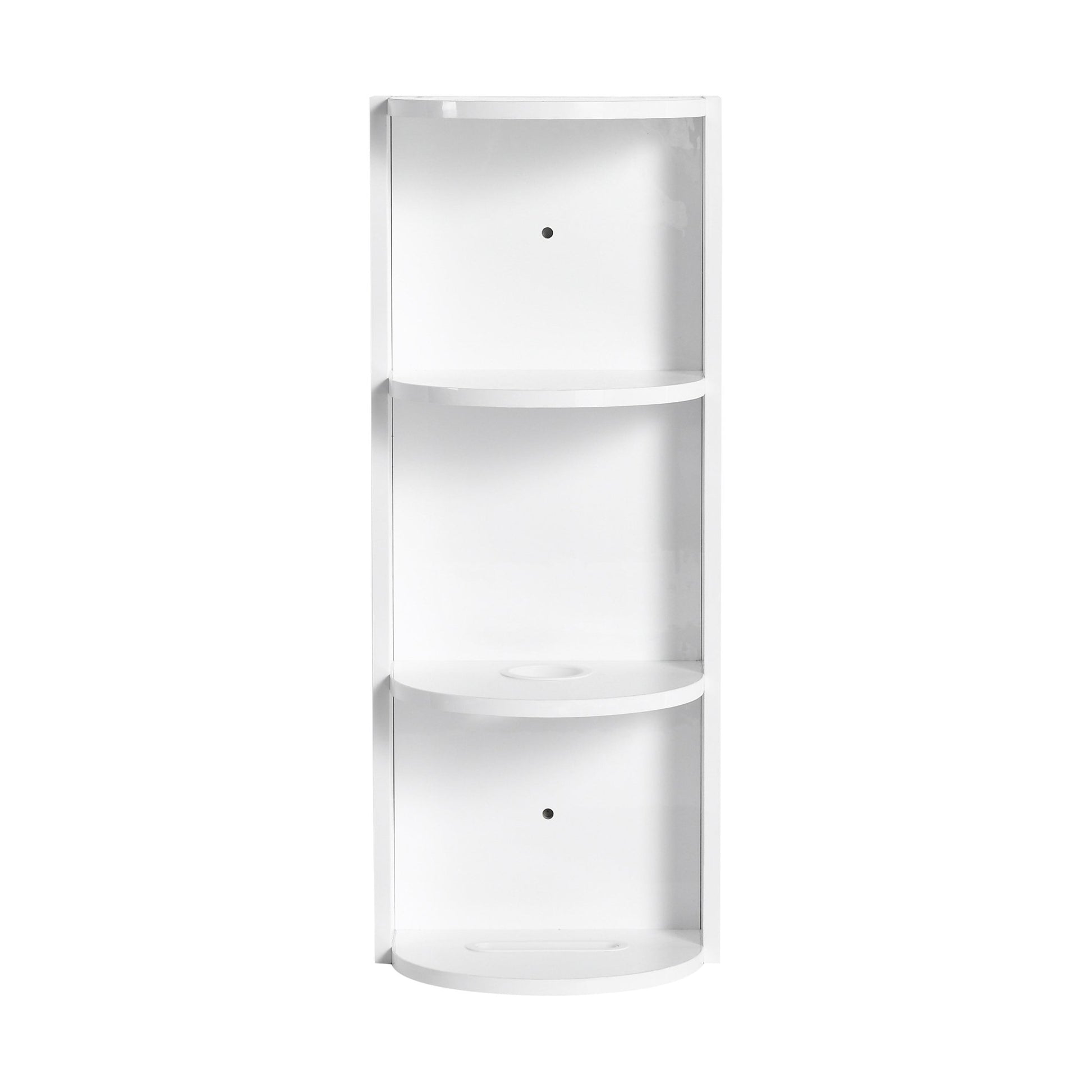 Glossy White 12' Bathroom Wall - Mounted Storage Rack with Float Mounting Design, Durable Plywood - 1st Choice Furniture Direct