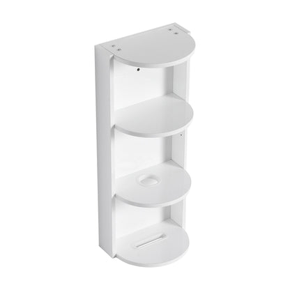 Glossy White 12' Bathroom Wall - Mounted Storage Rack with Float Mounting Design, Durable Plywood - 1st Choice Furniture Direct