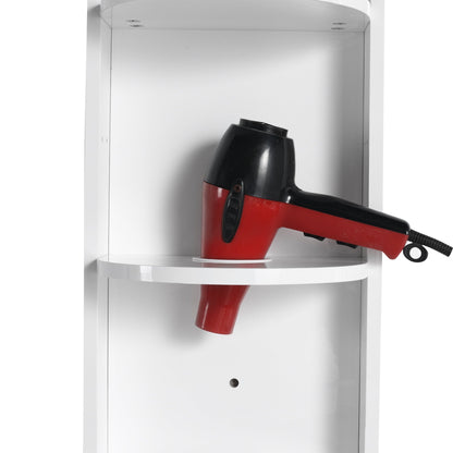 Glossy White 12' Bathroom Wall - Mounted Storage Rack with Float Mounting Design, Durable Plywood - 1st Choice Furniture Direct