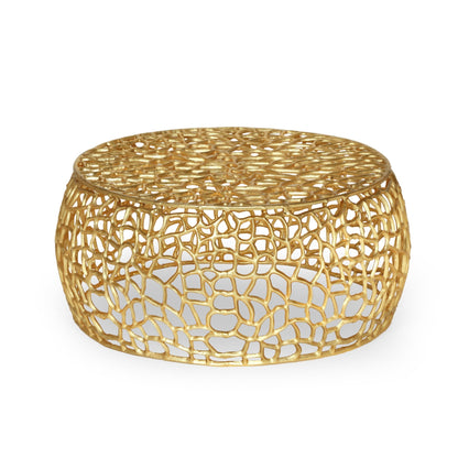 Gold Aluminum Mesh Coffee Table - 1st Choice Furniture Direct