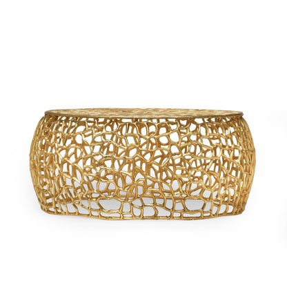 Gold Aluminum Mesh Coffee Table - 1st Choice Furniture Direct