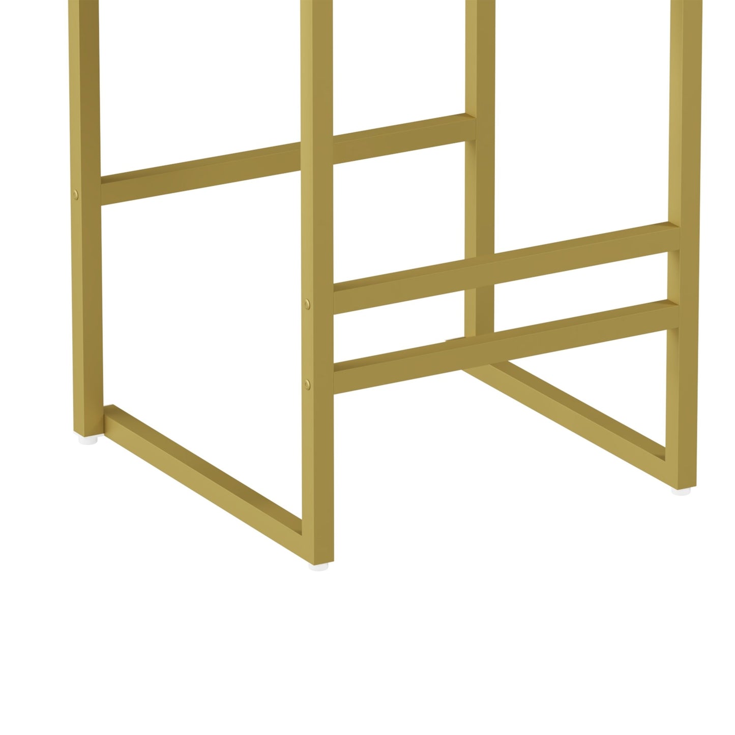 Gold & Gray Velvet Bar Stools Set of 2 | Counter Height Chairs with Back & Footrest - 1st Choice Furniture Direct