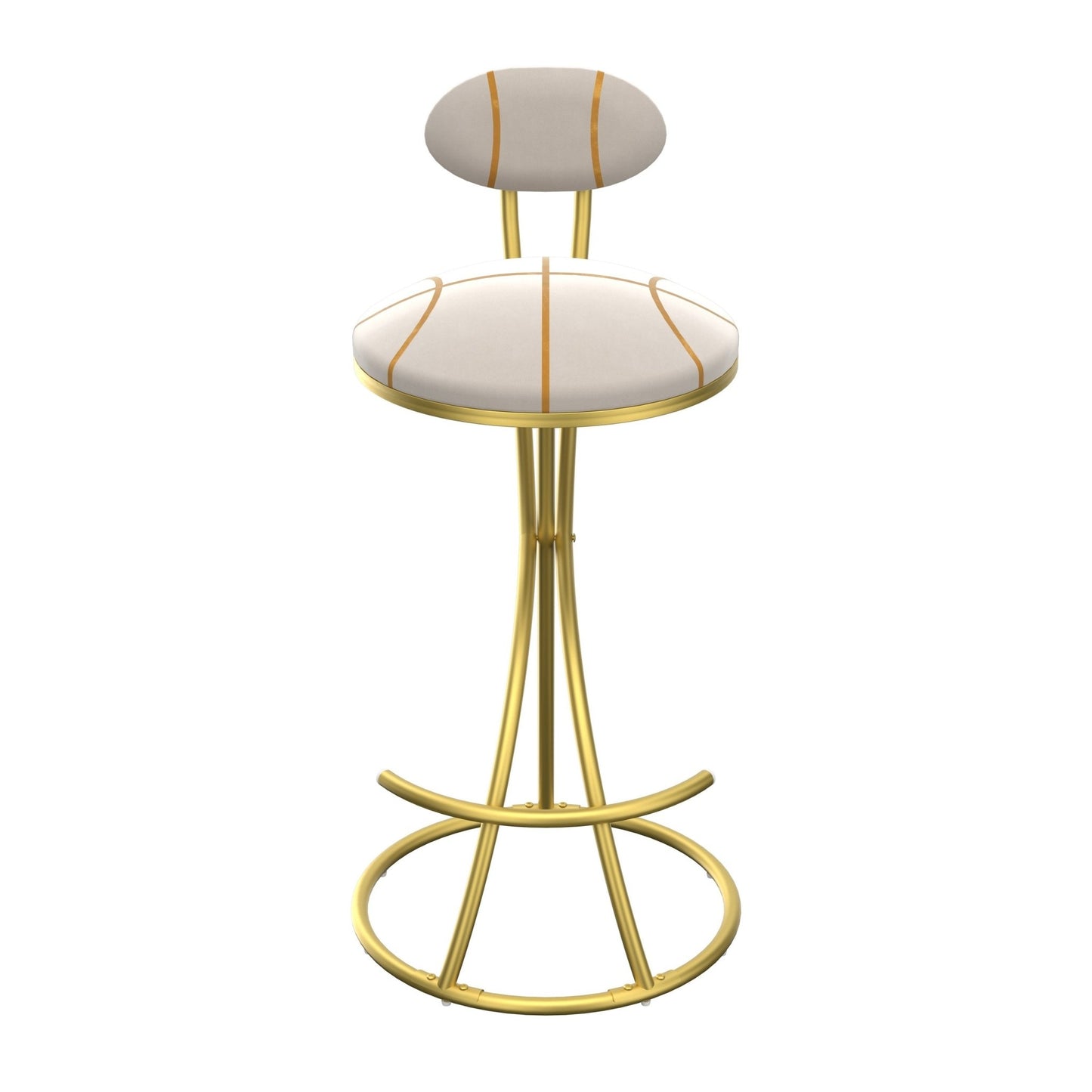 Gold Velvet Bar Stools Set of 2 | Striped Upholstered Counter Chairs with Metal Frame - 1st Choice Furniture Direct