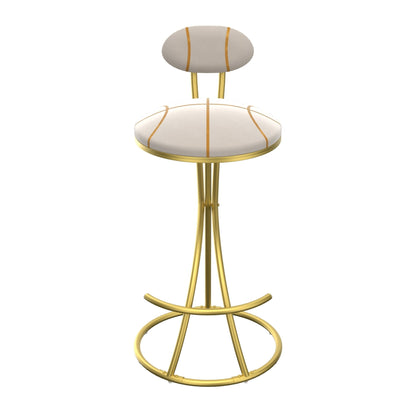 Gold Velvet Bar Stools Set of 2 | Striped Upholstered Counter Chairs with Metal Frame - 1st Choice Furniture Direct