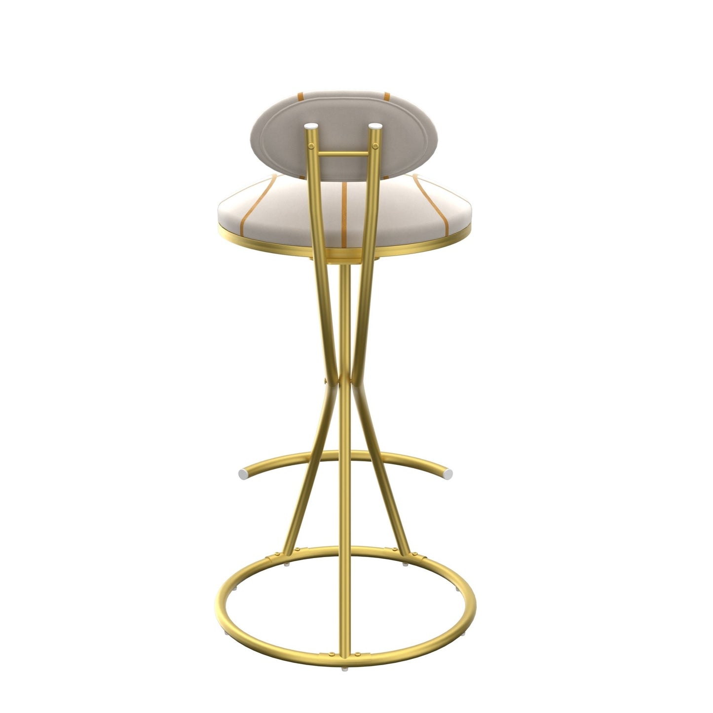 Gold Velvet Bar Stools Set of 2 | Striped Upholstered Counter Chairs with Metal Frame - 1st Choice Furniture Direct