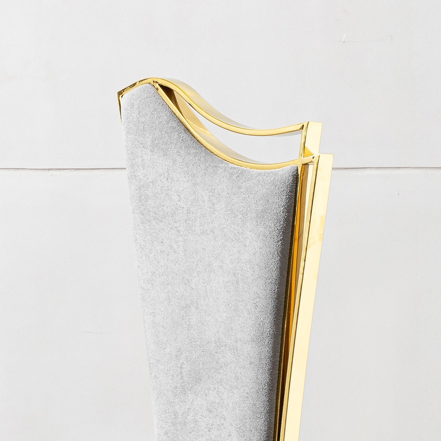 Gorgeous Streamlined High Back Dining Chair Set - Grey Fabric, Stainless Steel, 2 Pieces - 1st Choice Furniture Direct