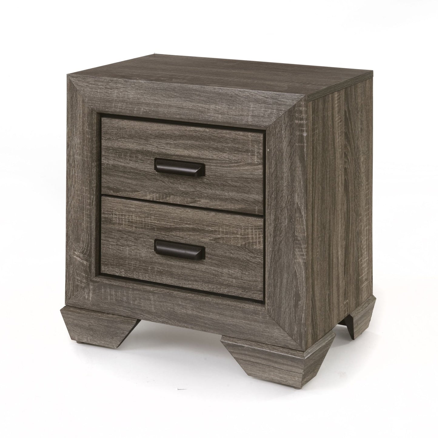 Gray 2-Drawer Nightstand with Shaker Legs - 1st Choice Furniture Direct