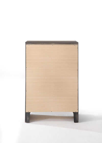 Gray 5-Drawer Chest with Okume Veneer - 1st Choice Furniture Direct