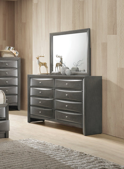 Gray 5-Drawer Chest with Okume Veneer - 1st Choice Furniture Direct