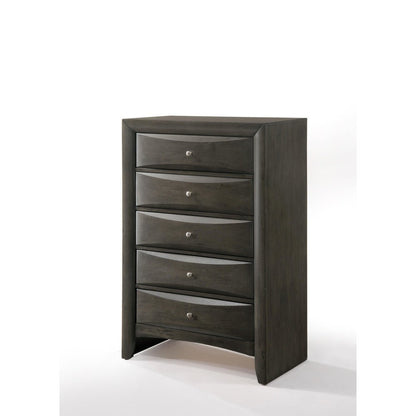 Gray 5-Drawer Chest with Okume Veneer - 1st Choice Furniture Direct