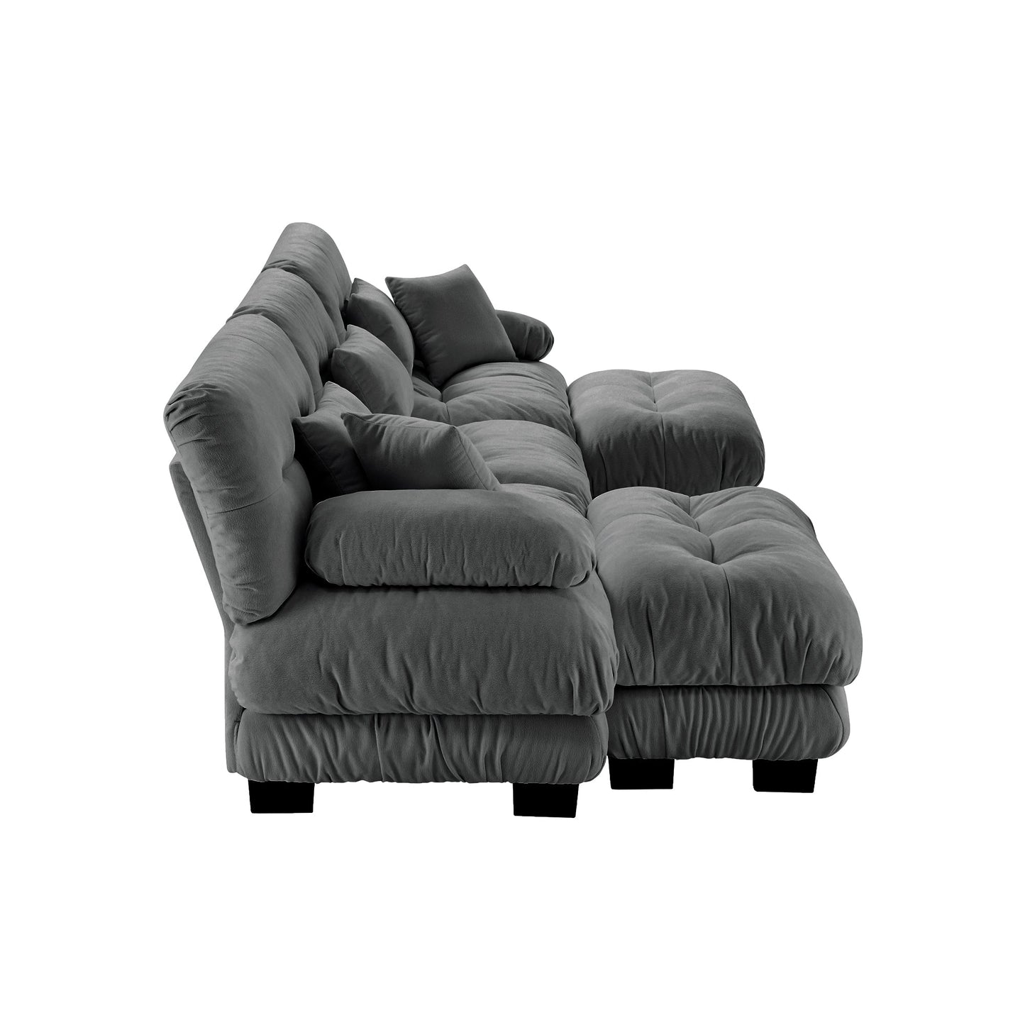 Gray Chenille 3-Seater Cloud Sofa – Modern Deep Seat Couch - 1st Choice Furniture Direct
