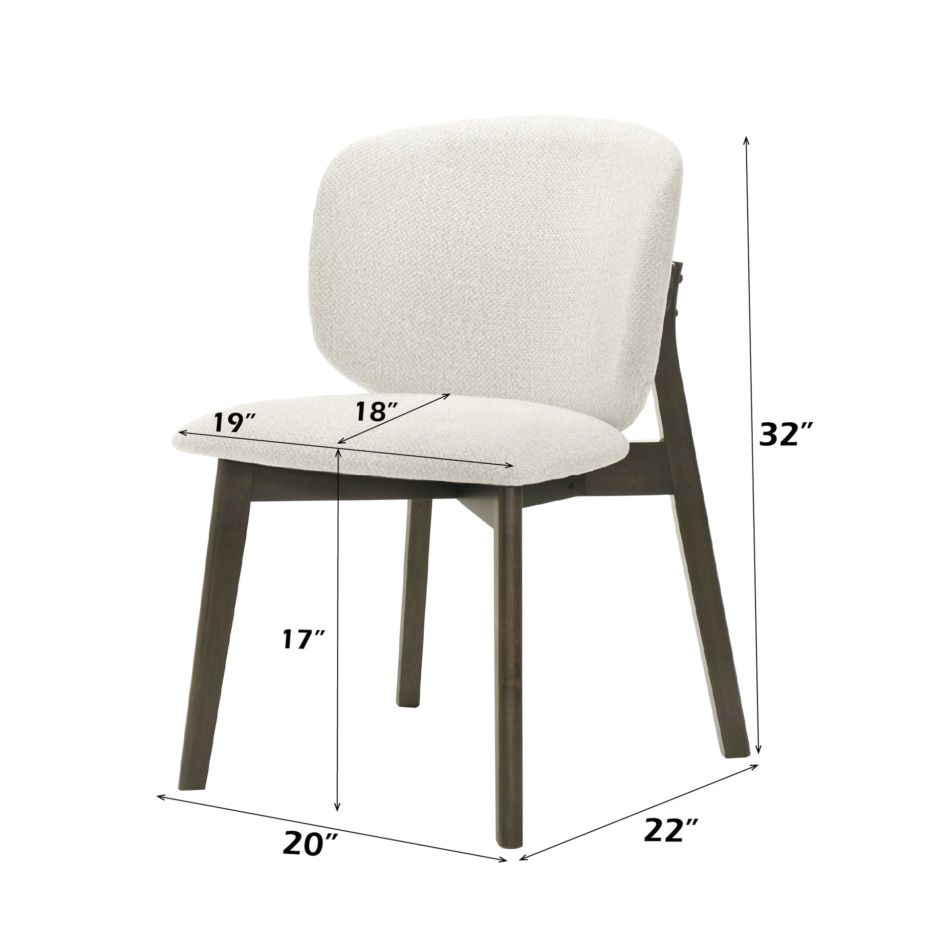 Gray Chenille Dining Chair with Walnut Wood Frame - 1st Choice Furniture Direct