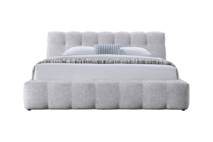 Gray Chenille Platform Bed Frame - 1st Choice Furniture Direct