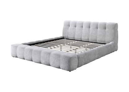 Gray Chenille Platform Bed Frame - 1st Choice Furniture Direct