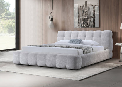 Gray Chenille Platform Bed Frame - 1st Choice Furniture Direct