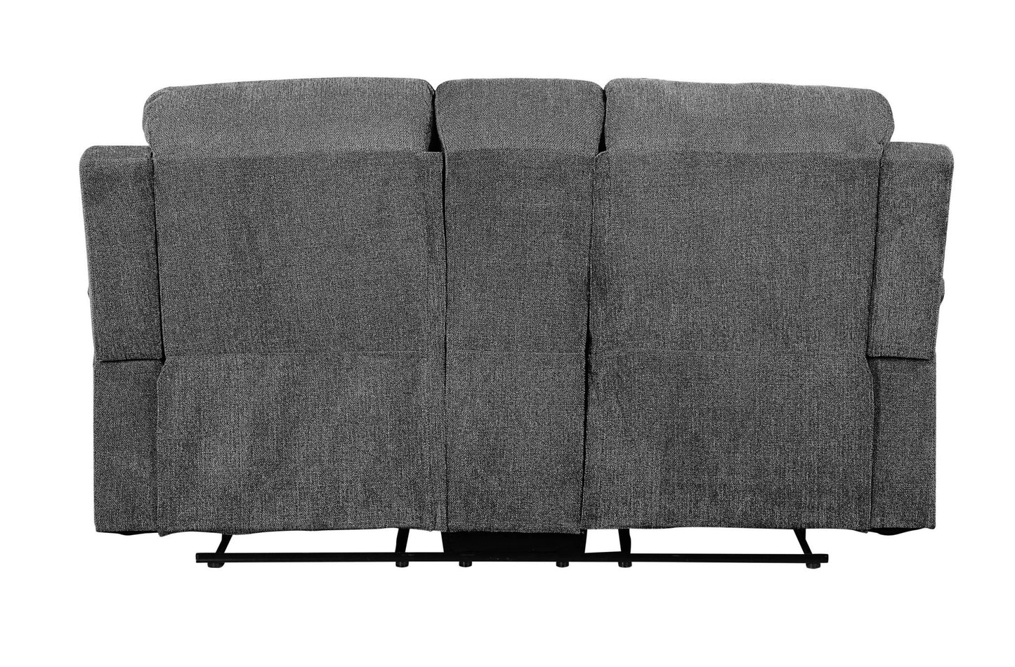 Gray Chenille Reclining Loveseat with Console & Cup Holders - 1st Choice Furniture Direct