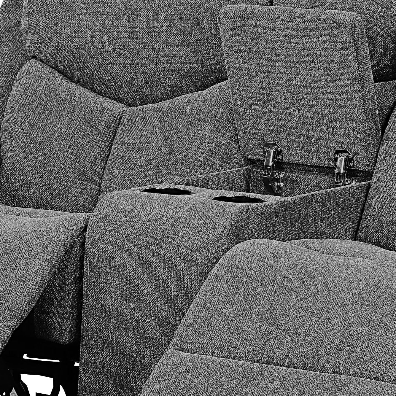 Gray Chenille Reclining Loveseat with Console & Cup Holders - 1st Choice Furniture Direct