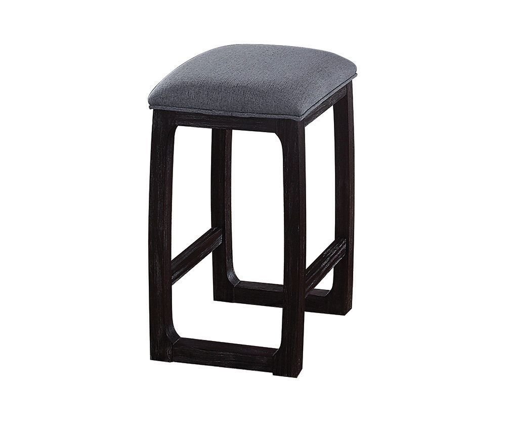 Gray Counter Height Stool with Weathered Espresso Finish - 1st Choice Furniture Direct