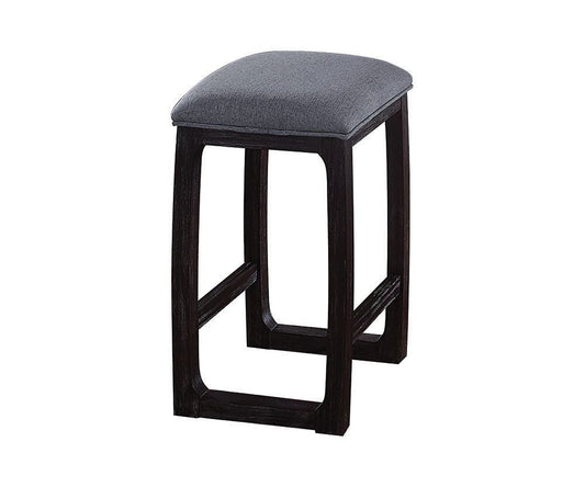 Gray Counter Height Stool with Weathered Espresso Finish - 1st Choice Furniture Direct
