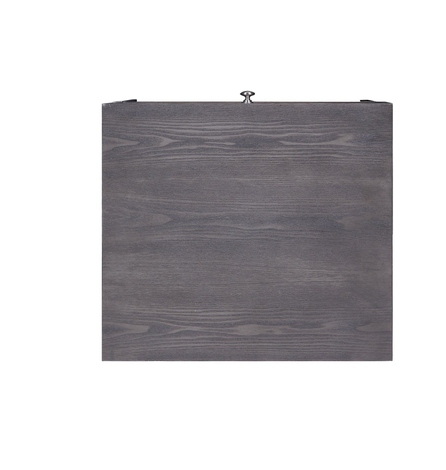 Gray End Table with Felt-Lined Drawer & Metal Sled Base - 1st Choice Furniture Direct