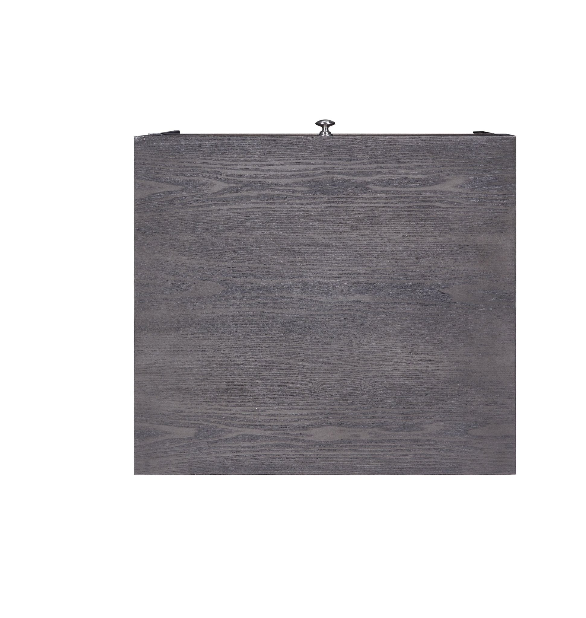 Gray End Table with Felt-Lined Drawer & Metal Sled Base - 1st Choice Furniture Direct