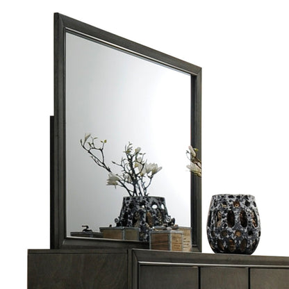 Gray Framed Wall Mirror | Modern Decorative Accent Mirror - 1st Choice Furniture Direct