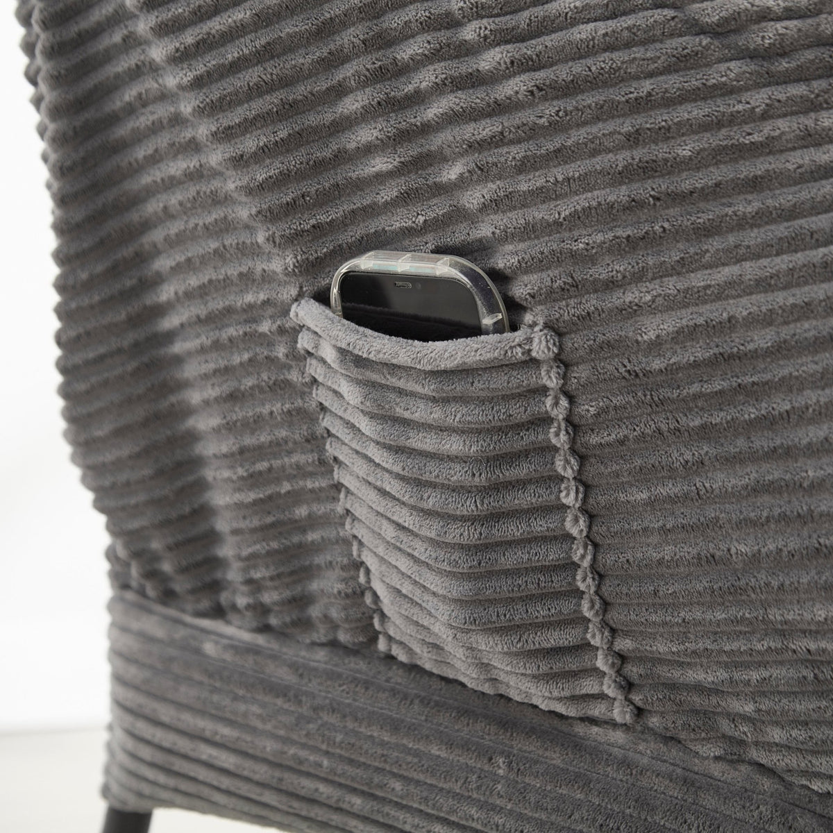 Gray Lazy Chair with Ottoman & Side Pocket - 1st Choice Furniture Direct