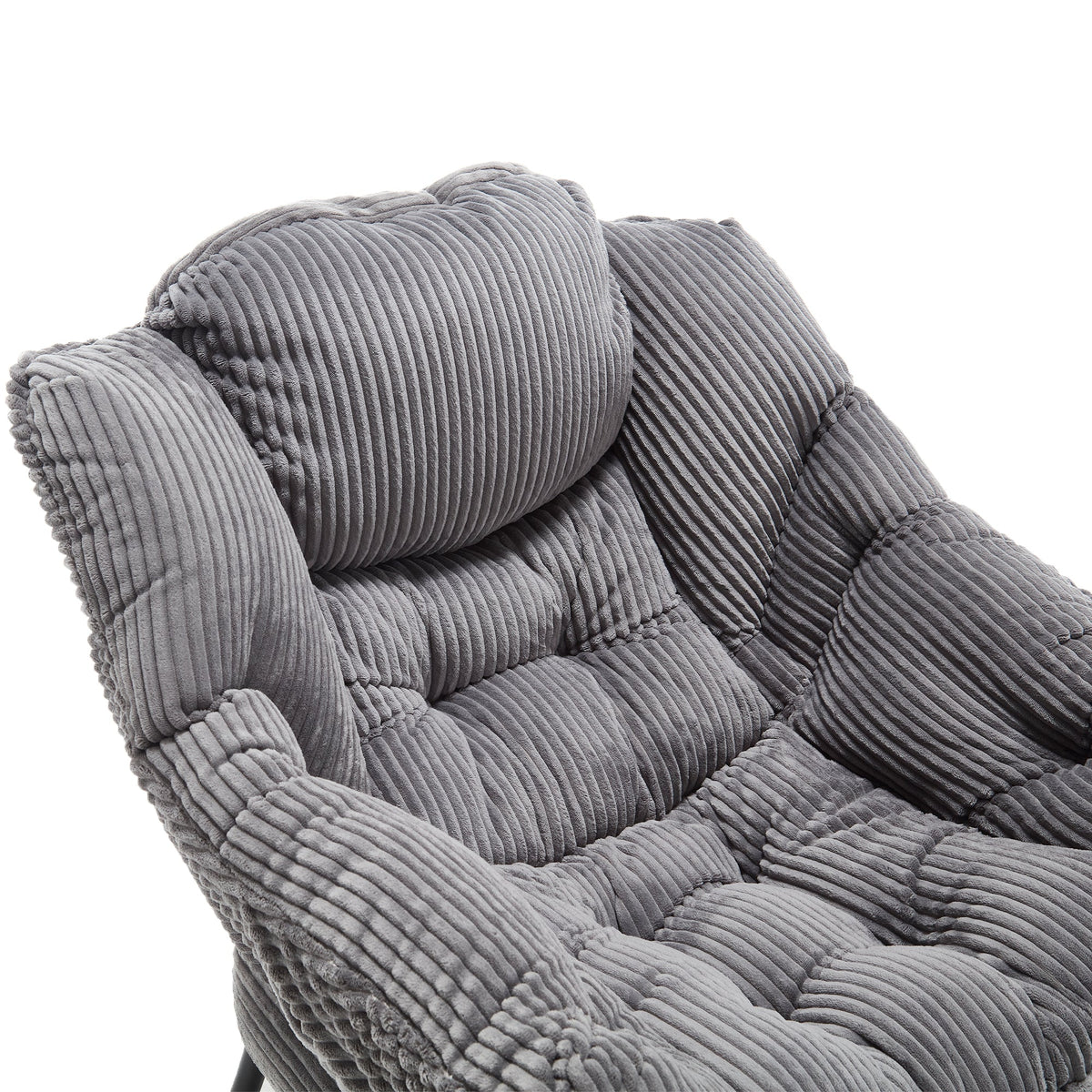 Gray Lazy Chair with Ottoman & Side Pocket - 1st Choice Furniture Direct