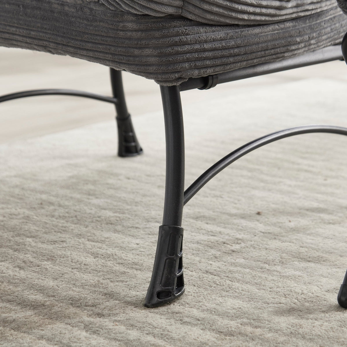 Gray Lazy Chair with Ottoman & Side Pocket - 1st Choice Furniture Direct