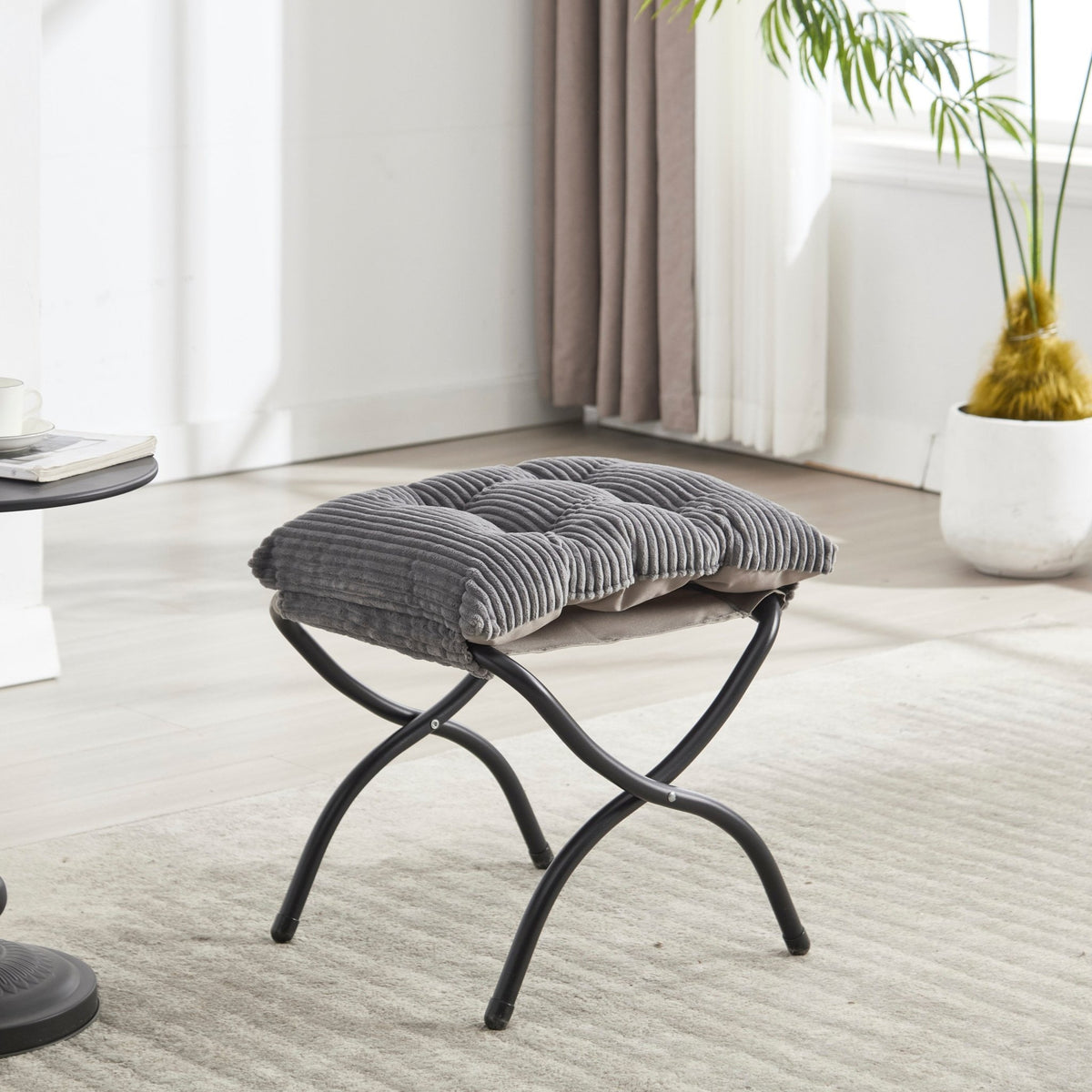 Gray Lazy Chair with Ottoman & Side Pocket - 1st Choice Furniture Direct
