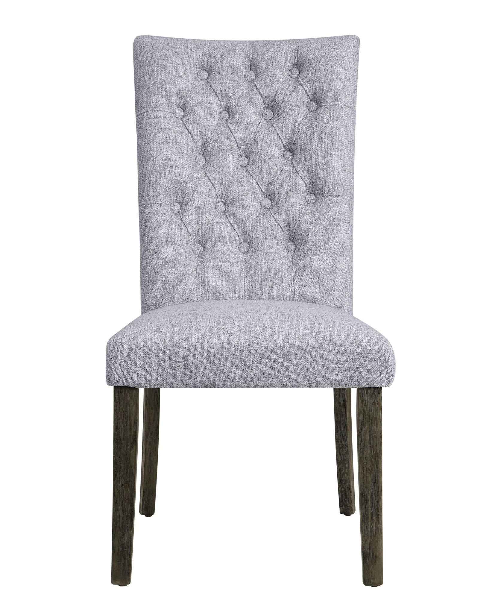 Gray Linen Parsons Dining Chair with Button Tufted Back - 1st Choice Furniture Direct