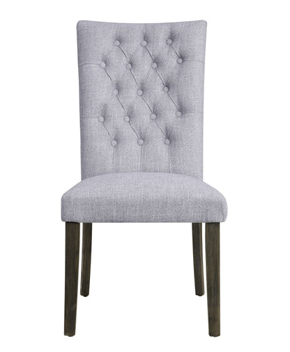Gray Linen Parsons Dining Chair with Button Tufted Back - 1st Choice Furniture Direct