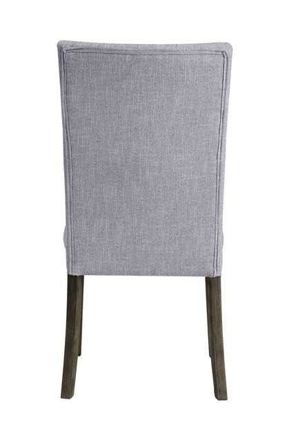 Gray Linen Parsons Dining Chair with Button Tufted Back - 1st Choice Furniture Direct