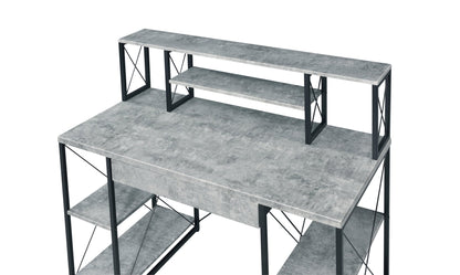Gray Music Studio Desk with Storage Shelves - 1st Choice Furniture Direct