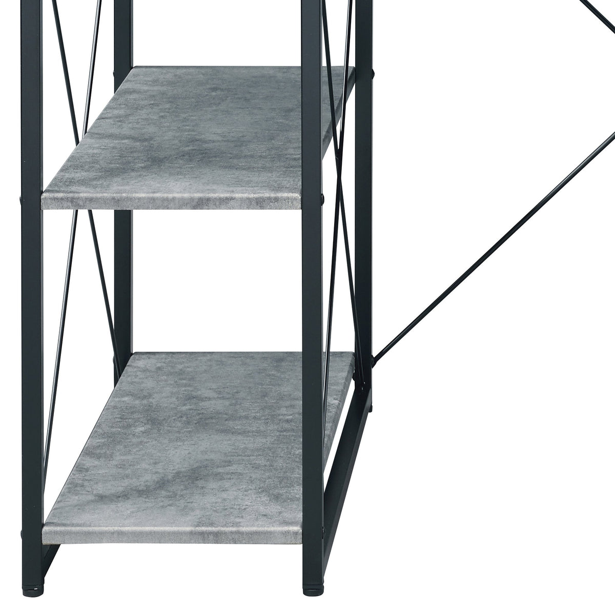 Gray Music Studio Desk with Storage Shelves - 1st Choice Furniture Direct