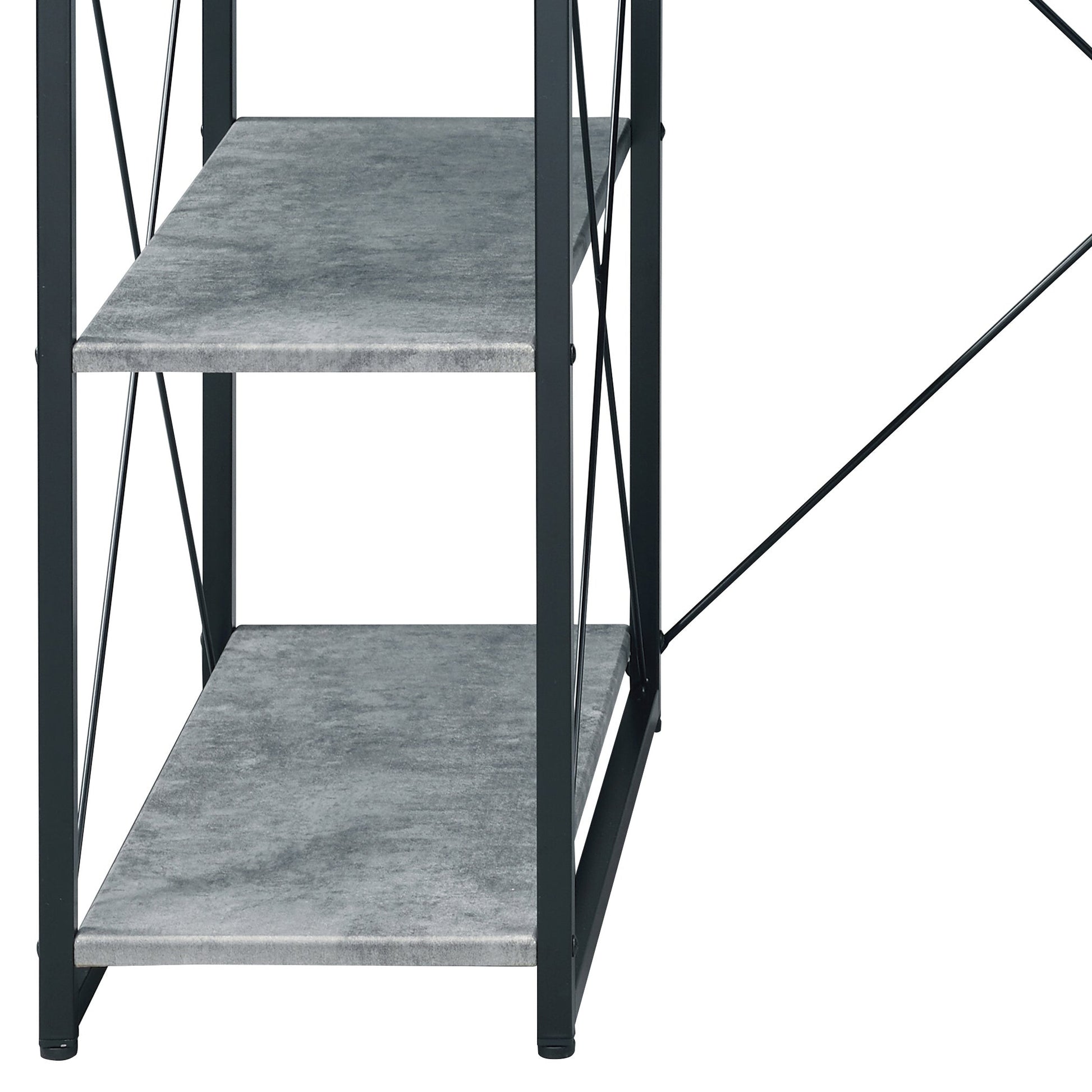Gray Music Studio Desk with Storage Shelves - 1st Choice Furniture Direct