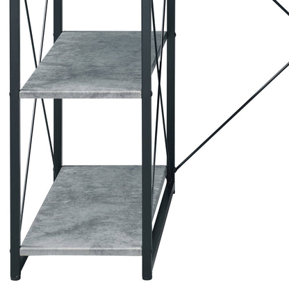 Gray Music Studio Desk with Storage Shelves - 1st Choice Furniture Direct