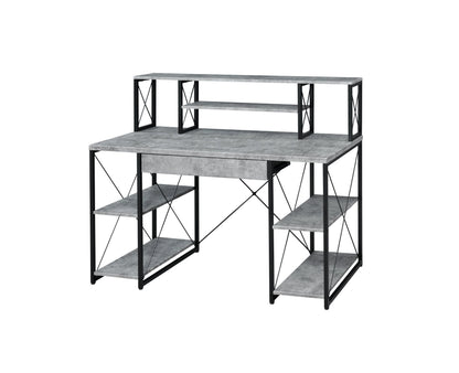 Gray Music Studio Desk with Storage Shelves - 1st Choice Furniture Direct