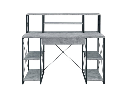 Gray Music Studio Desk with Storage Shelves - 1st Choice Furniture Direct