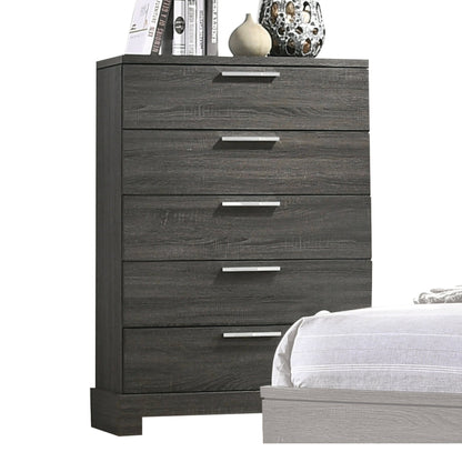 Gray Oak 5-Drawer Chest with Sled Base - 1st Choice Furniture Direct