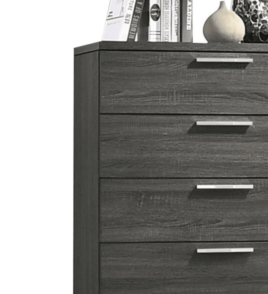 Gray Oak 5-Drawer Chest with Sled Base - 1st Choice Furniture Direct