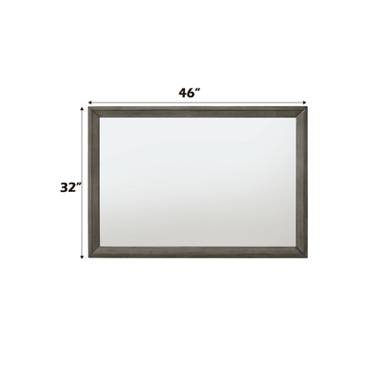 Gray & Oak Framed Landscape Mirror for Dresser or Vanity - 1st Choice Furniture Direct