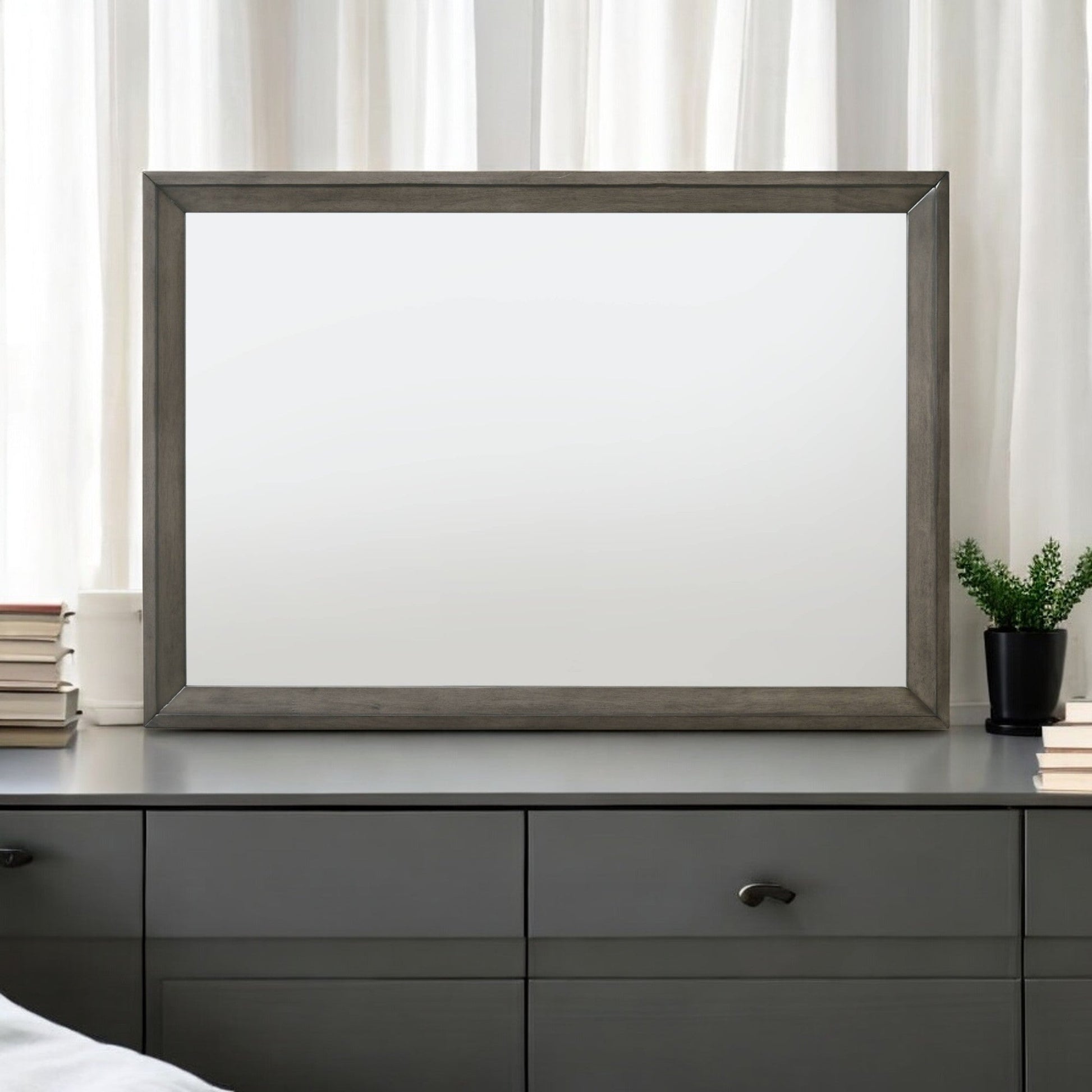 Gray & Oak Rectangular Dresser Mirror - 1st Choice Furniture Direct