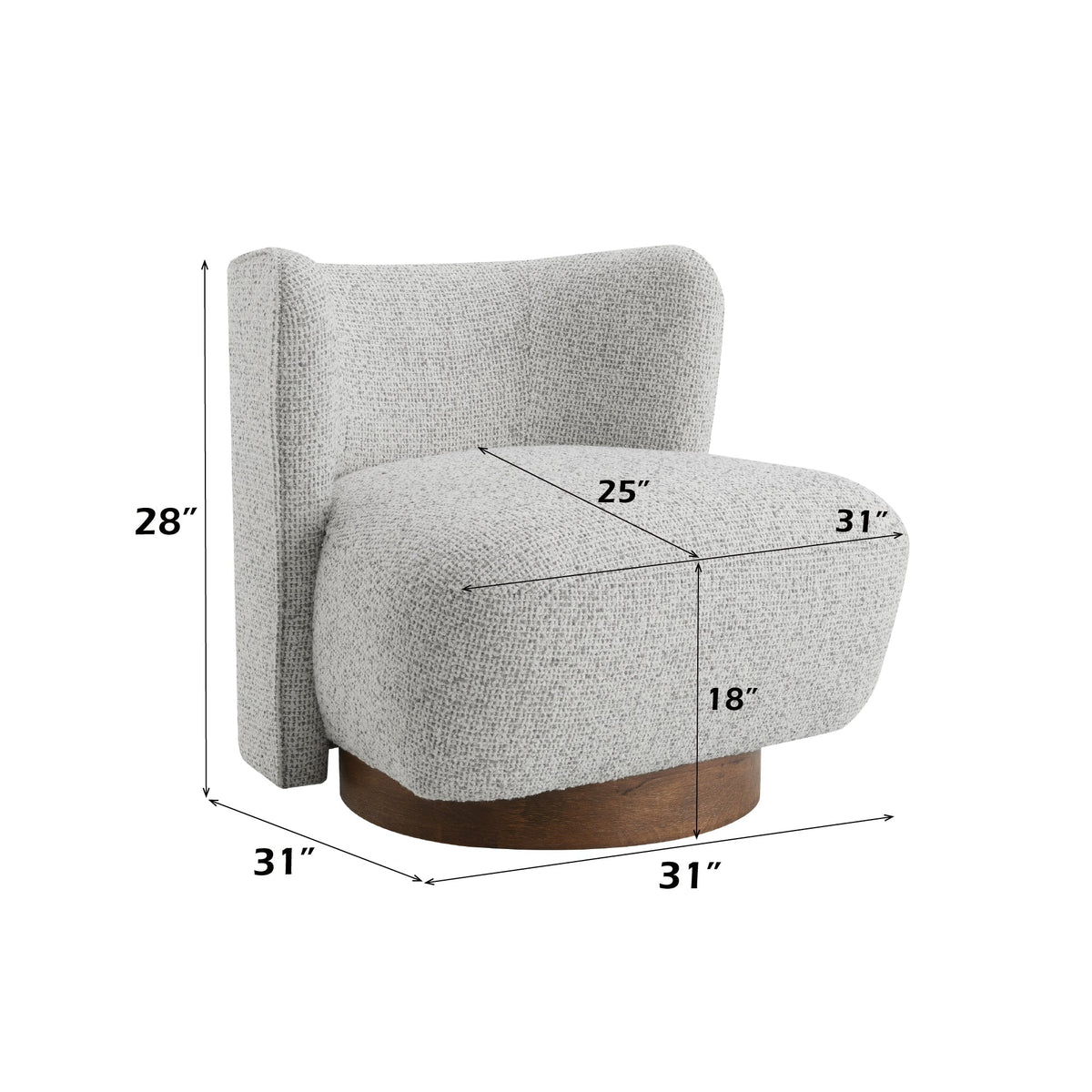 Gray Tweed Accent Chair with Pocket Coil Seat - 1st Choice Furniture Direct