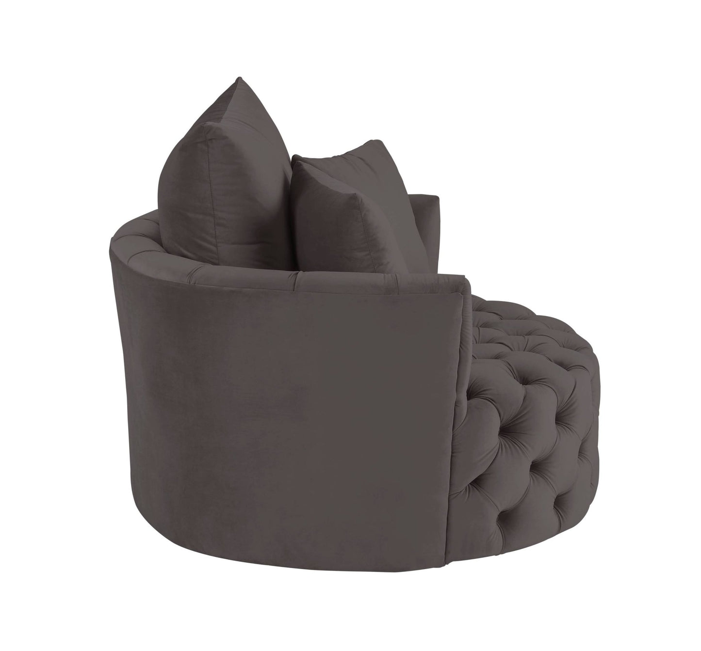 Gray Velvet Swivel Accent Chair with 3 Pillows - 1st Choice Furniture Direct